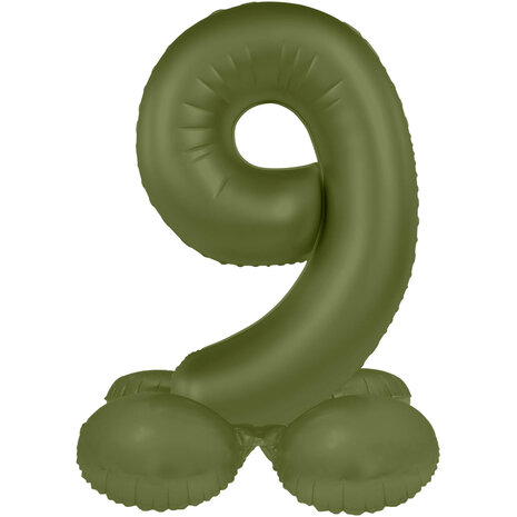 Folat Number Balloon 9 Standing Olive Green | 72cm