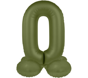 Folat Number Balloon 0 Standing Olive Green | 72cm