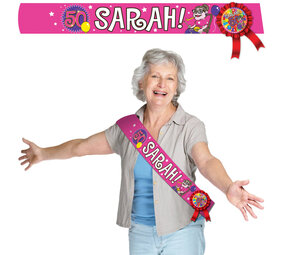 Folat 50 Jaar Sarah Knalfeest Sjerp 84cm | per stuk Folat 50 Jaar Sarah Knalfeest Sjerp 84cm | per stuk
