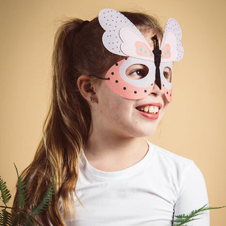 Folat Vlinder Masker Vilt | per stuk Folat Vlinder Masker Vilt | per stuk