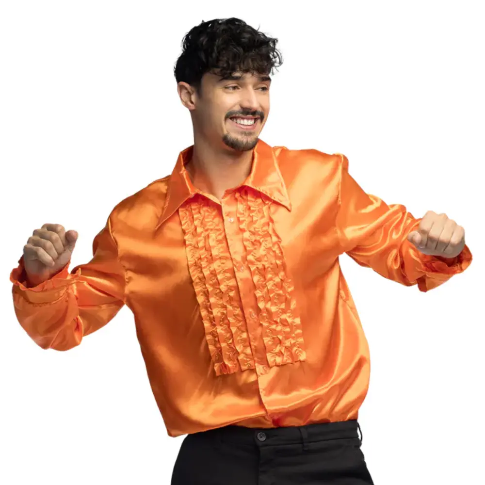 Boland Blouse orange à volants pour soirée Boland Blouse orange à volants pour soirée