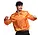 Blouse orange à volants pour soirée