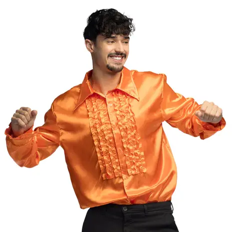 Boland Orangefarbene Bluse mit Rüschen für Partys
