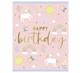 Unique Party Unicorn Stars Party Bags 16x23cm | 8 pieces