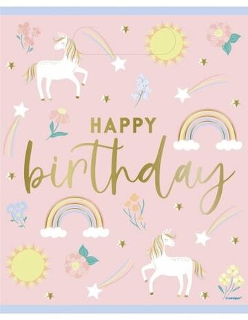 Unique Party Unicorn Stars Party Bags 16x23cm | 8 pieces