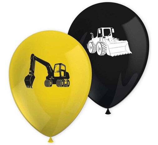 Procos Party Ballons « En construction » 28 cm | 8 pièces