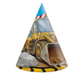 Procos Party Under Construction Party Hats | 6 pieces