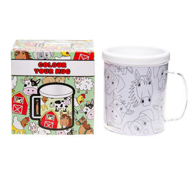 LG Imports Kleur je eigen Boerderij Dieren Beker 250ml | per stuk LG Imports Kleur je eigen Boerderij Dieren Beker 250ml | per stuk