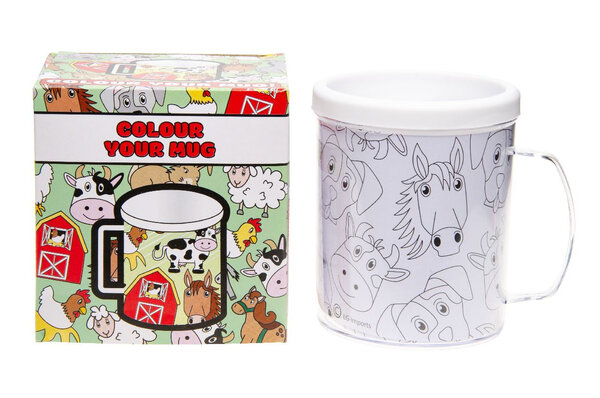 LG Imports Gobelet à colorier animaux de la ferme 250 ml | à ​​l'unité