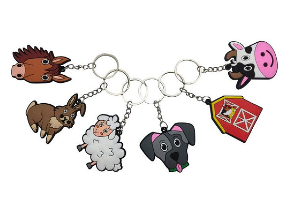 LG Imports Farm Animals Keychain | 12 pieces