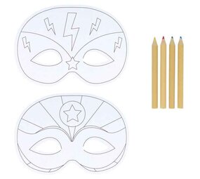 Henbrandt Masques de super-héros à colorier soi-même | 2 pièces