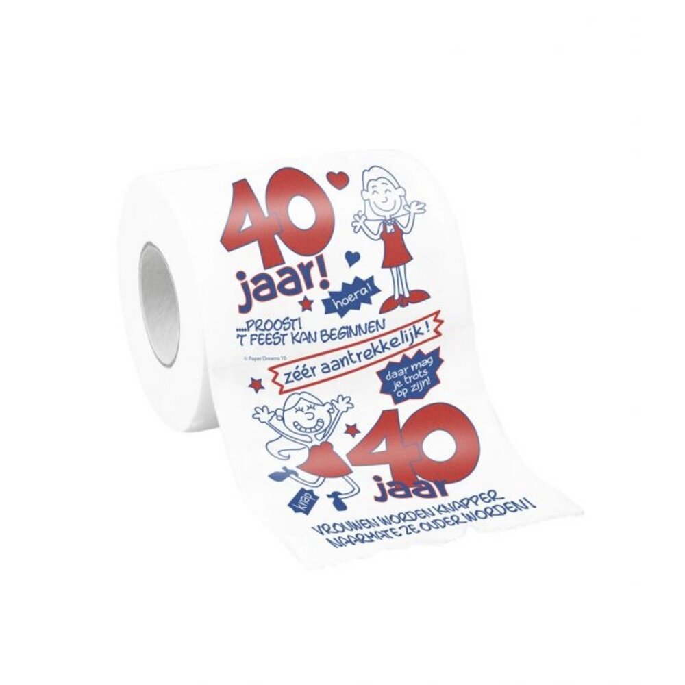 Paper Dreams 40 jaar Humoristische Toiletrol voor Vrouwen | per stuk Paper Dreams 40 jaar Humoristische Toiletrol voor Vrouwen | per stuk