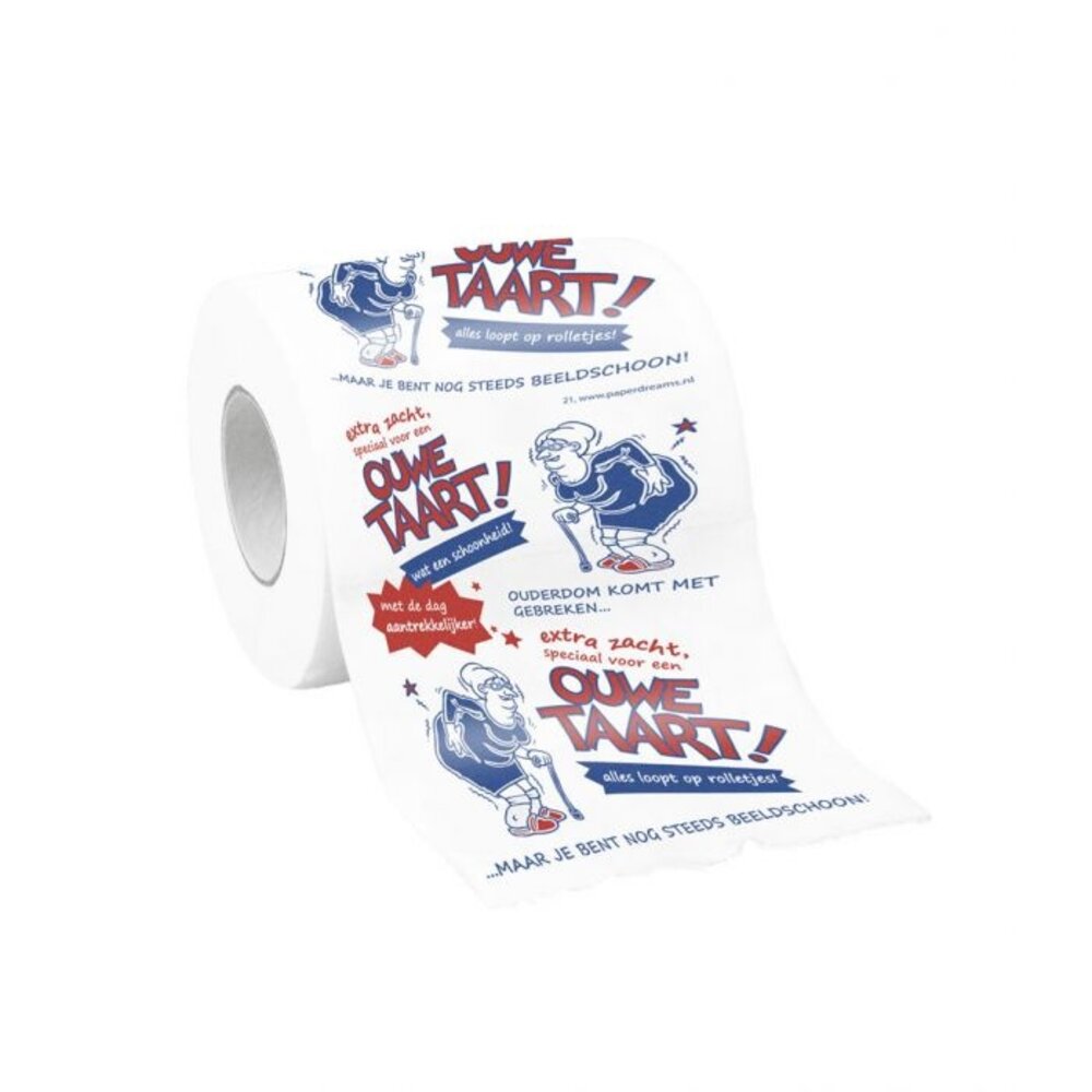 Paper Dreams Ouwe Taart Humoristische Toiletrol | per stuk Paper Dreams Ouwe Taart Humoristische Toiletrol | per stuk