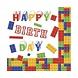 POL-MAK Lego Building Block Happy Birthday Napkins 33x33cm | 20 pieces