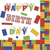 POL-MAK Lego Building Block Happy Birthday Napkins 33x33cm | 20 pieces