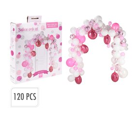 Balloonzone Rosa Ballonbogen-Set | 120-teilig