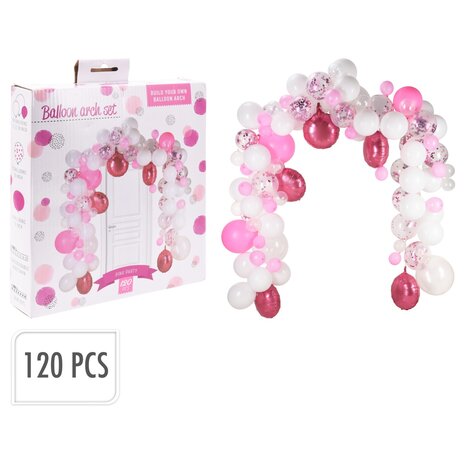 Balloonzone Rosa Ballonbogen-Set | 120-teilig