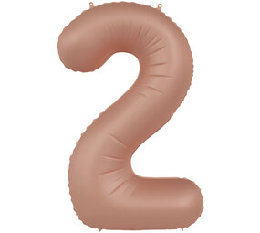 Folat Folie Ballon Cijfer 2 Vintage Rose | 86cm Folat Folie Ballon Cijfer 2 Vintage Rose | 86cm