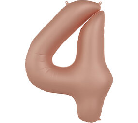 Folat Ballon en aluminium numéro 4 Rose vintage | 86 cm