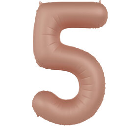 Folat Ballon en aluminium numéro 5 Rose vintage | 86 cm