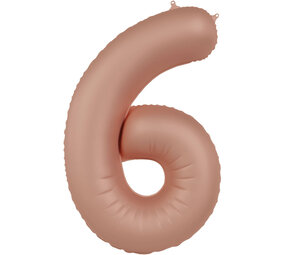 Folat Ballon en aluminium numéro 6 Rose vintage | 86 cm