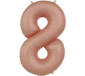 Folat Foil Balloon Number 8 Vintage Rose | 86cm
