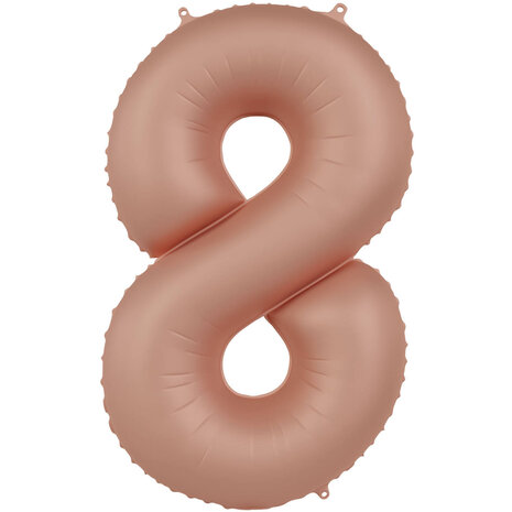Folat Folienballon Nummer 8 Vintage Rose | 86 cm