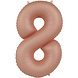 Folat Ballon en aluminium numéro 8 Rose vintage | 86 cm