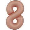 Folat Ballon en aluminium numéro 8 Rose vintage | 86 cm