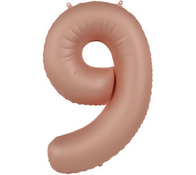 Folat Foil Balloon Number 9 Vintage Rose | 86cm