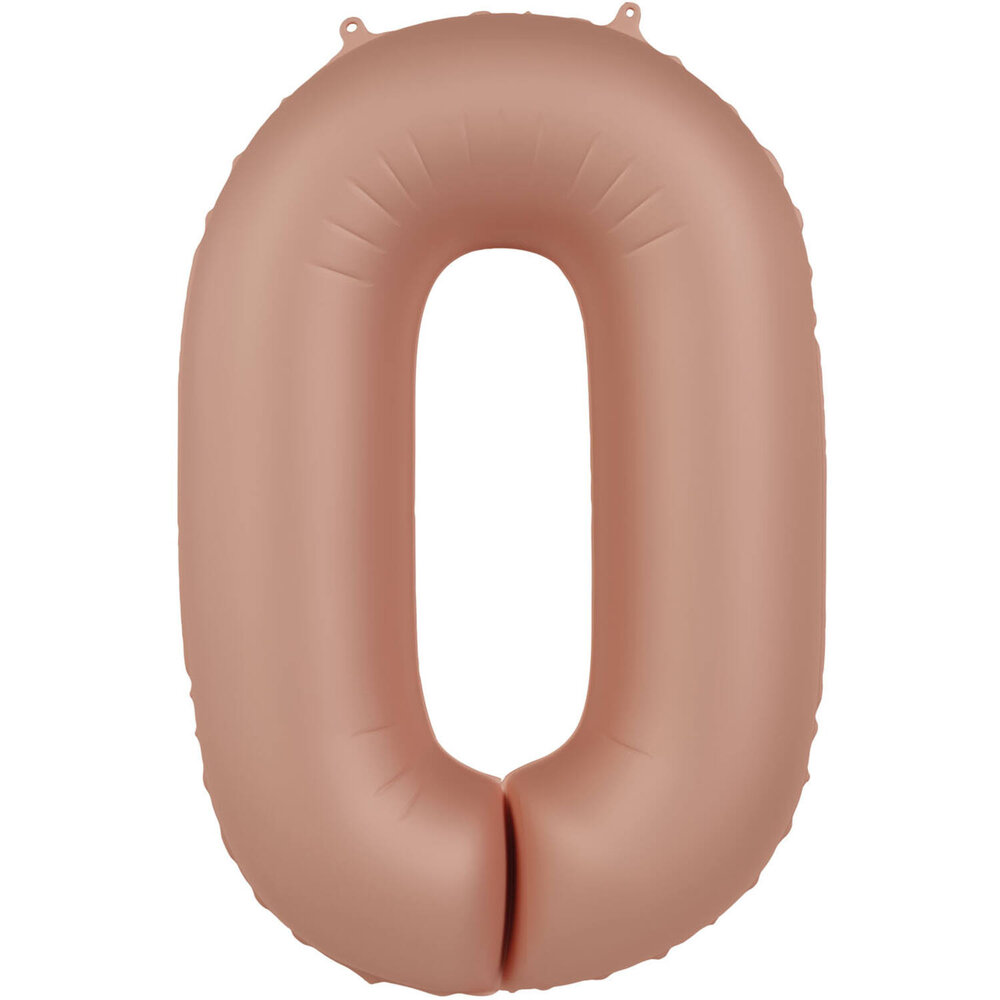 Folat Ballon en aluminium numéro 0 Rose vintage | 86 cm