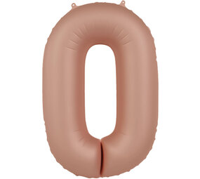 Folat Foil Balloon Number 0 Vintage Rose | 86cm