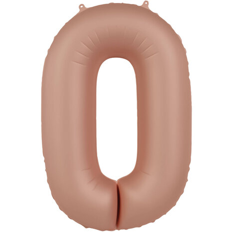 Folat Ballon en aluminium numéro 0 Rose vintage | 86 cm