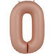Folat Foil Balloon Number 0 Vintage Rose | 86cm