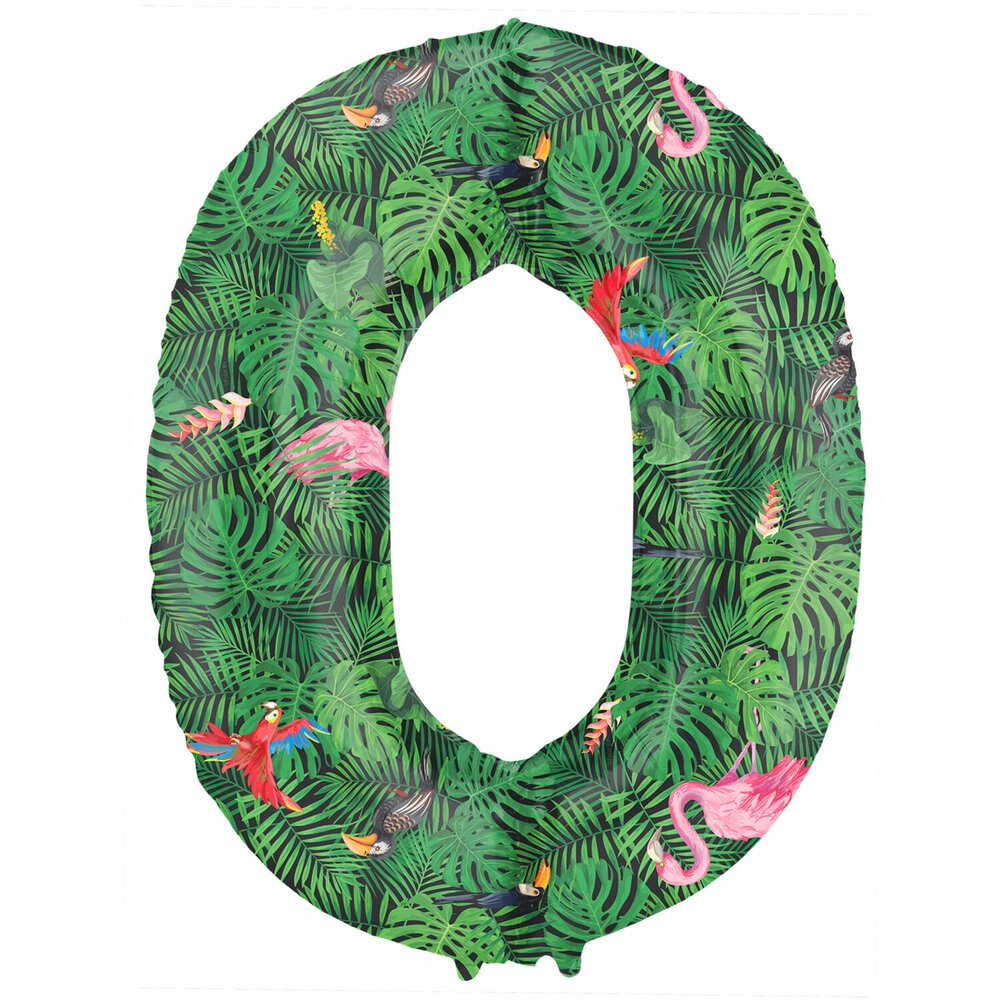 Folat Ballon en aluminium chiffre 0 Jungle Vibe | 86 cm