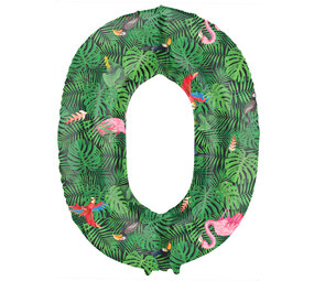 Folat Ballon en aluminium chiffre 0 Jungle Vibe | 86 cm
