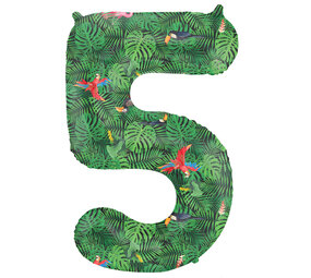 Folat Folie Ballon Cijfer 5 Jungle Vibe | 86cm Folat Folie Ballon Cijfer 5 Jungle Vibe | 86cm