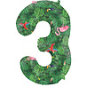 Folat Foil Balloon Number 3 Jungle Vibe | 86cm Folat Foil Balloon Number 3 Jungle Vibe | 86cm