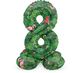 Folat Cijfer Ballon 8 Staand Jungle Vibe | 72cm Folat Cijfer Ballon 8 Staand Jungle Vibe | 72cm