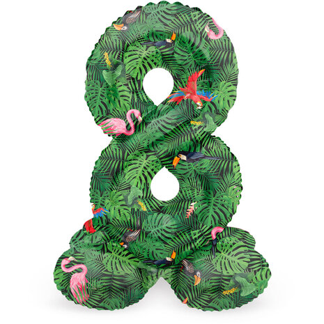 Folat Ballon chiffre 8 sur pied, ambiance jungle | 72 cm
