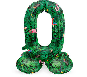 Folat Cijfer Ballon 0 Staand Jungle Vibe | 72cm Folat Cijfer Ballon 0 Staand Jungle Vibe | 72cm