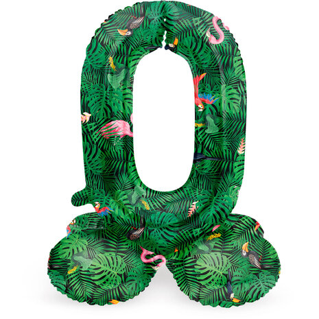 Folat Cijfer Ballon 0 Staand Jungle Vibe | 72cm Folat Cijfer Ballon 0 Staand Jungle Vibe | 72cm
