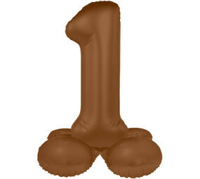Folat Cijfer Ballon 1 Staand Chocolade Bruin | 72cm Folat Cijfer Ballon 1 Staand Chocolade Bruin | 72cm