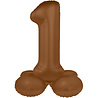 Folat Number Balloon 1 Standing Chocolate Brown | 72cm Folat Number Balloon 1 Standing Chocolate Brown | 72cm