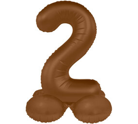 Folat Cijfer Ballon 2 Staand Chocolade Bruin | 72cm Folat Cijfer Ballon 2 Staand Chocolade Bruin | 72cm