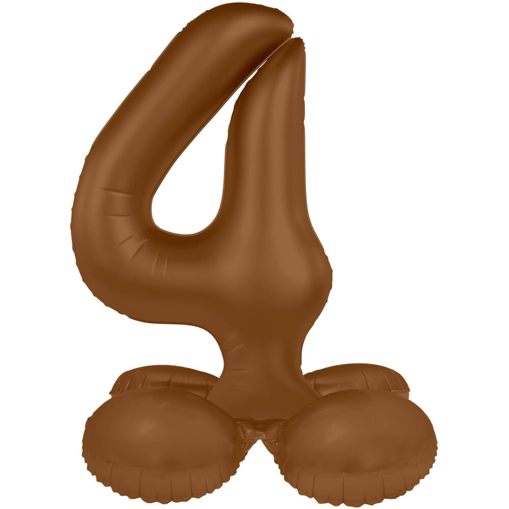 Folat Number Balloon 4 Standing Chocolate Brown | 72cm