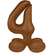 Folat Ballon chiffre 4 sur pied, marron chocolat | 72 cm