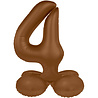 Folat Ballon chiffre 4 sur pied, marron chocolat | 72 cm Folat Ballon chiffre 4 sur pied, marron chocolat | 72 cm