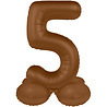 Folat Number Balloon 5 Standing Chocolate Brown | 72cm