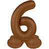 Folat Number Balloon 6 Standing Chocolate Brown | 72cm Folat Number Balloon 6 Standing Chocolate Brown | 72cm